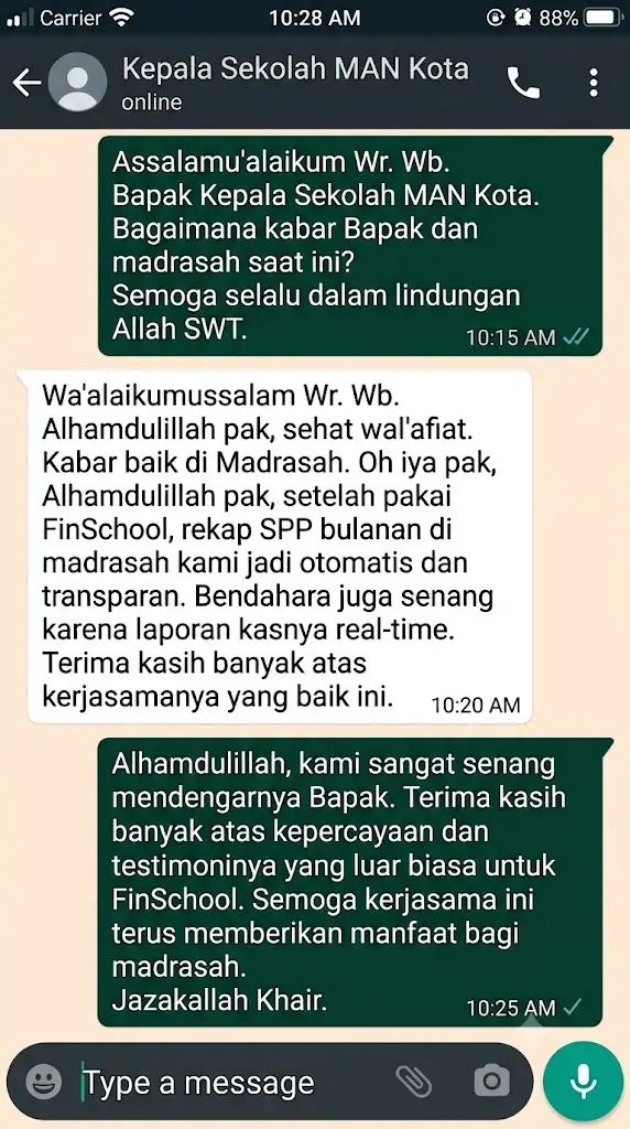 Review bukti chat pembayaran SPP madrasah otomatis - Ficool ficool.id